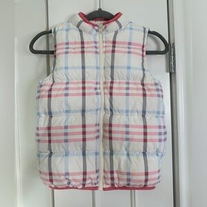 Gymboree Girls Plaid Insulated Puffer Jacket Fleece Lined Winter Vest Size L